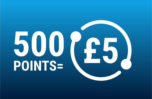 500 points equals £5 off