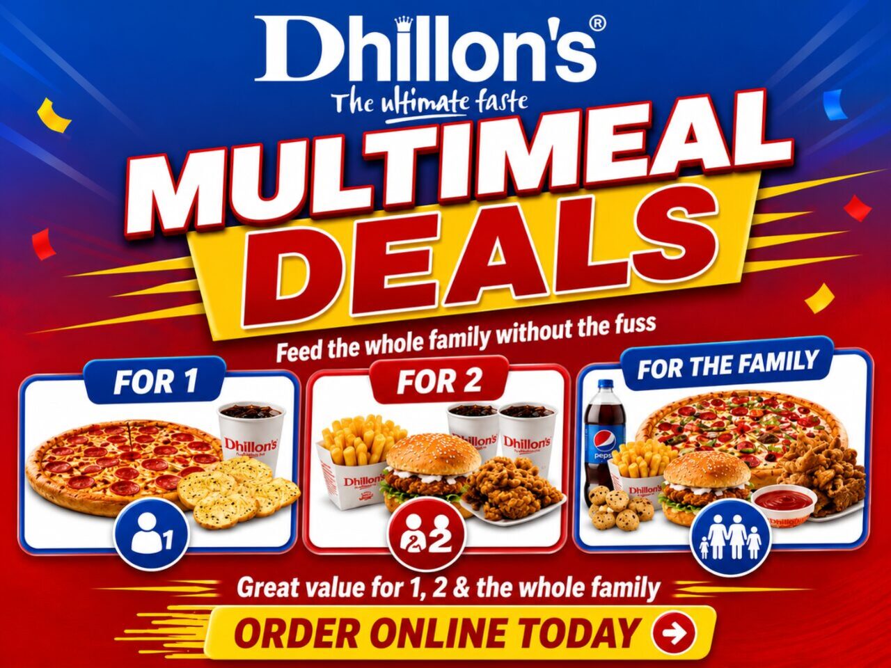 Multimeal Deals – great value for 1, 2 and the whole family
